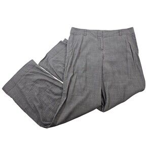 Women's 10 J.Jill Gray Linen Blend Wide Leg‎ Casual Pants Slacks Trousers EUC